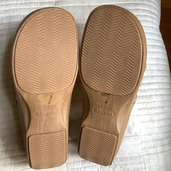 Alegria Krystal Leather Adjustable Slide Sandals Champagne SZ 37 - Picture 15 of 16